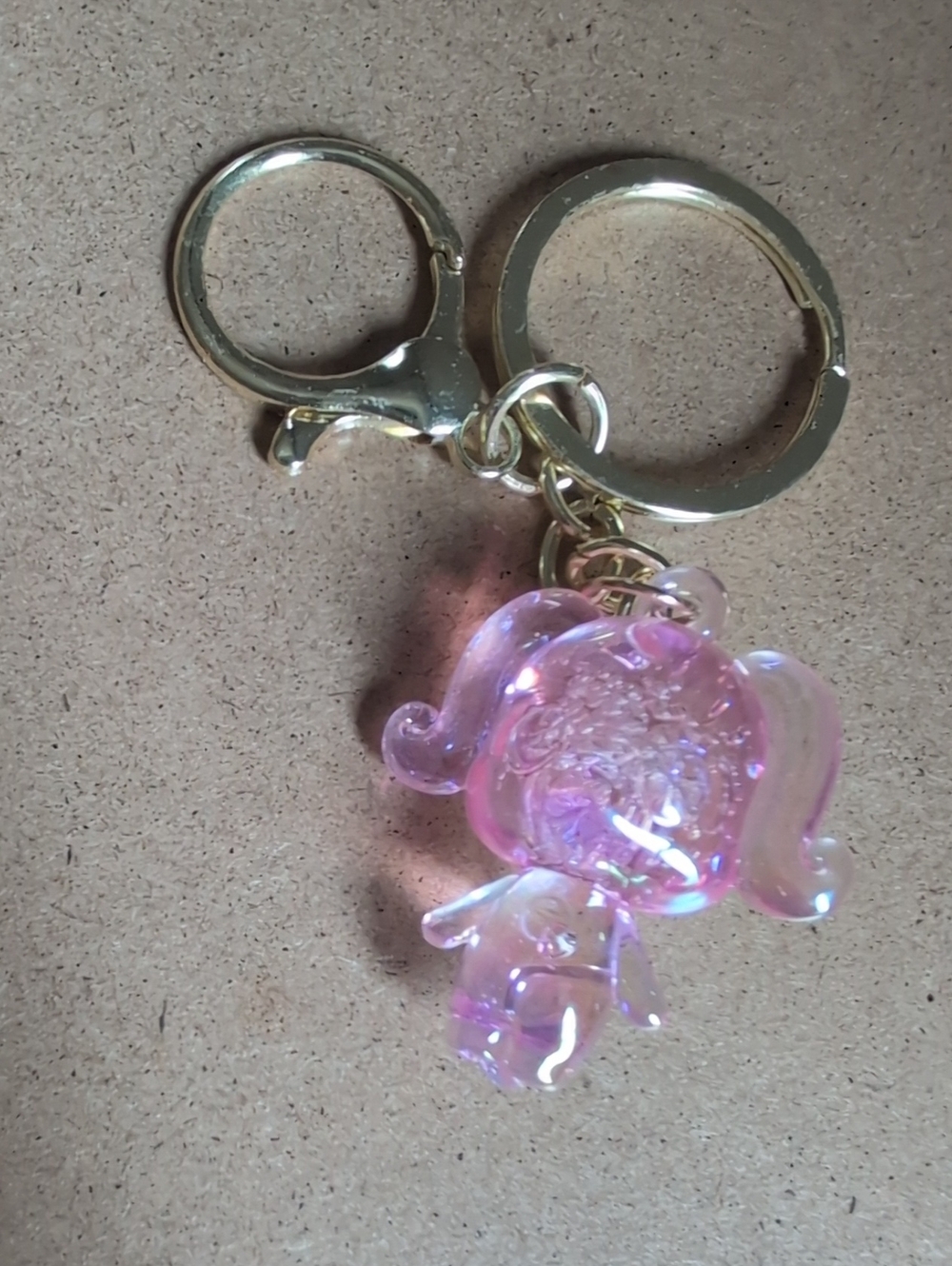 Iridescent Pink Girl Charm Keychain